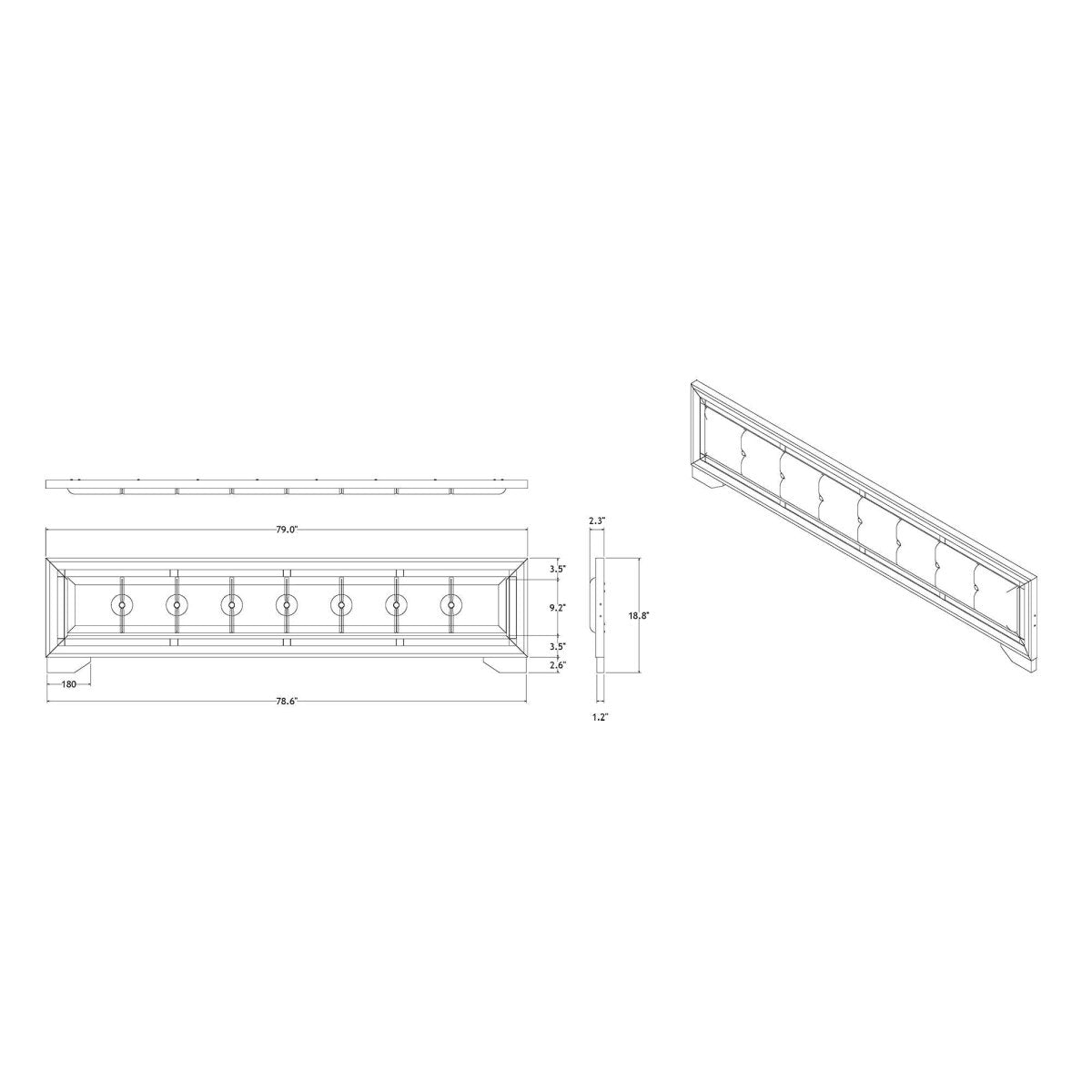 King Modern Solid Wood Panel Bed Frame With Padded Headboard - Slumberine - Omega Lifestyles
