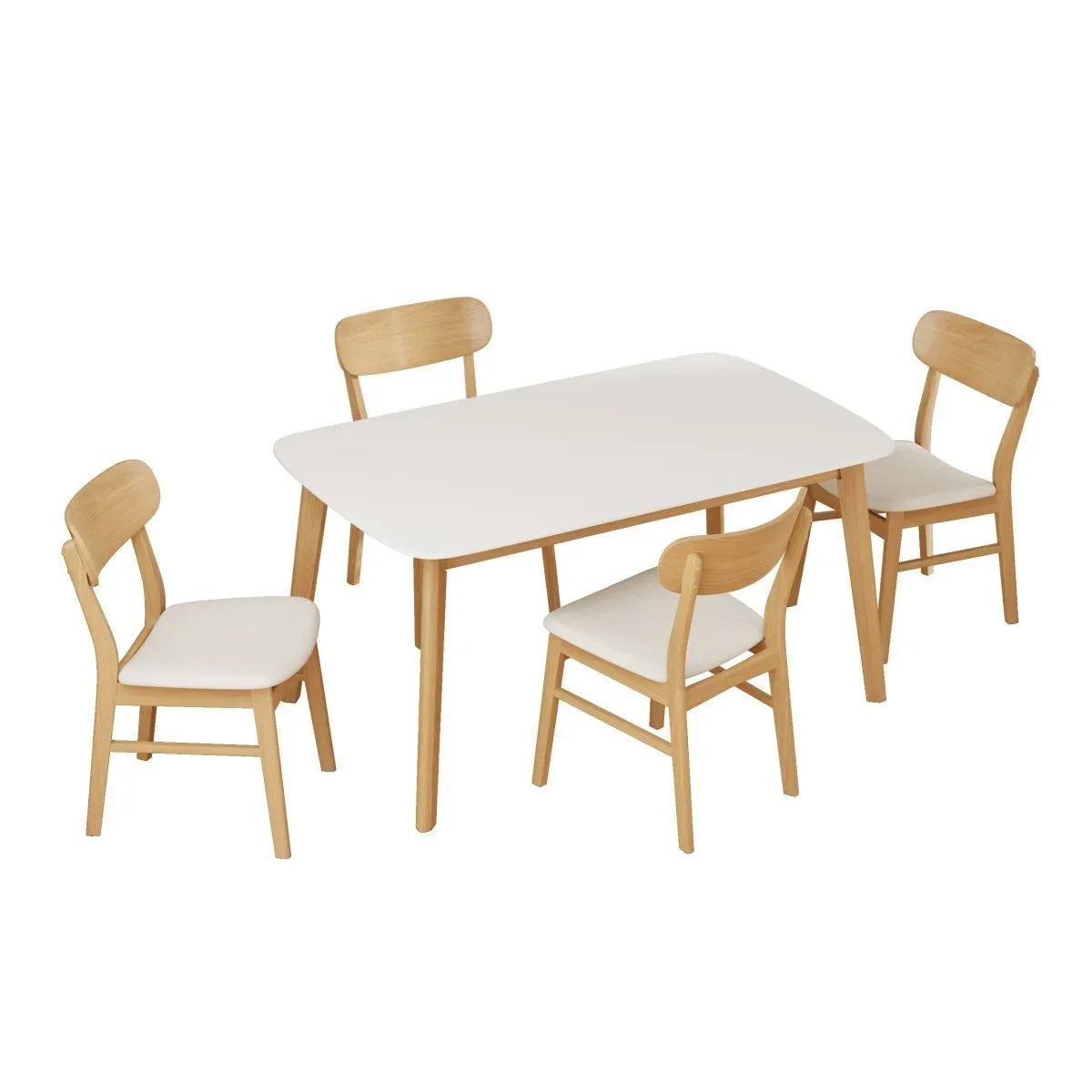 Mid-Century Modern Solid Wood 5-Piece Dining Set - Omega Lifestyles