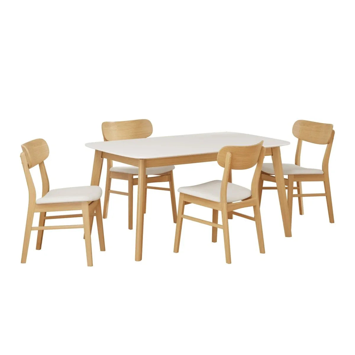 Mid-Century Modern Solid Wood 5-Piece Dining Set - Omega Lifestyles