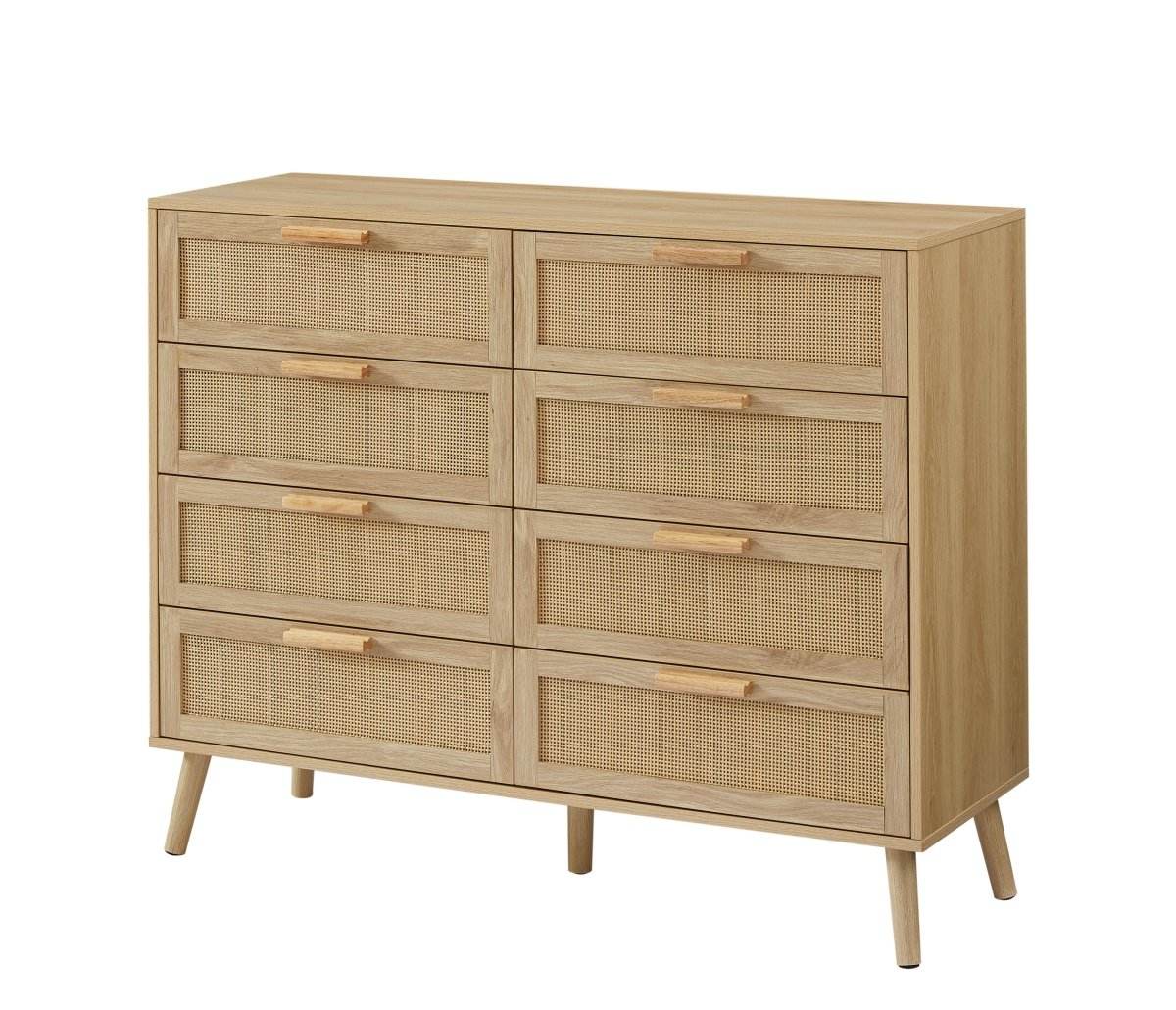 Natural Particleboard Cabinet With Rattan Drawers - Sleep Galleria