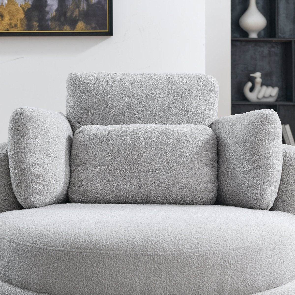 Oversized Plush Swivel Chair With Storage Ottoman - Sleep Galleria