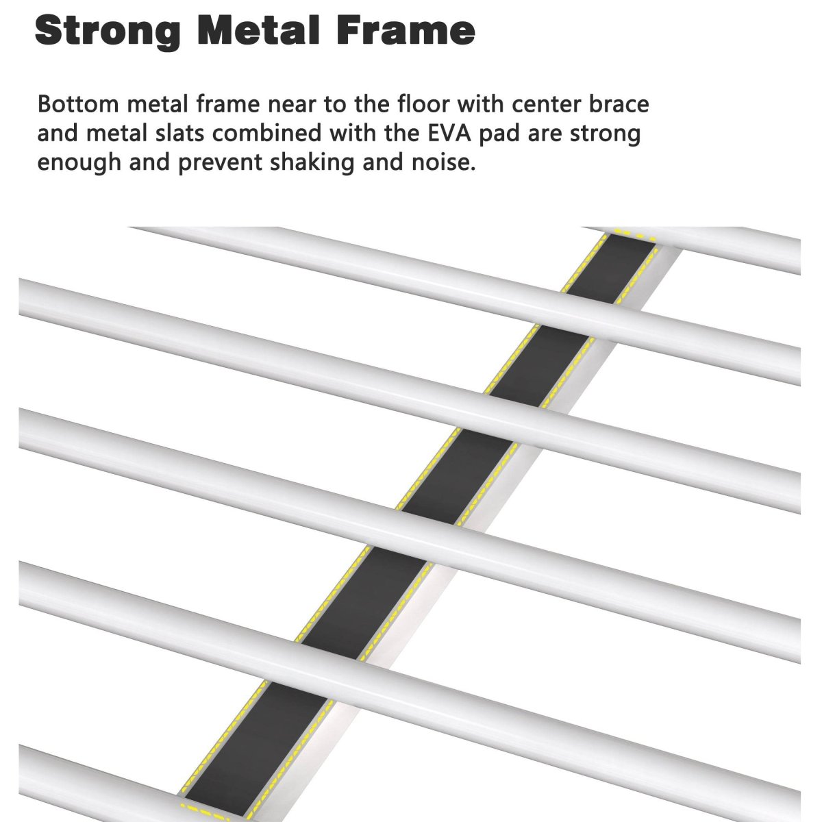 Twin Over Full Metal Bunk Bed White With Guardrails - Slumberine - Omega Lifestyles