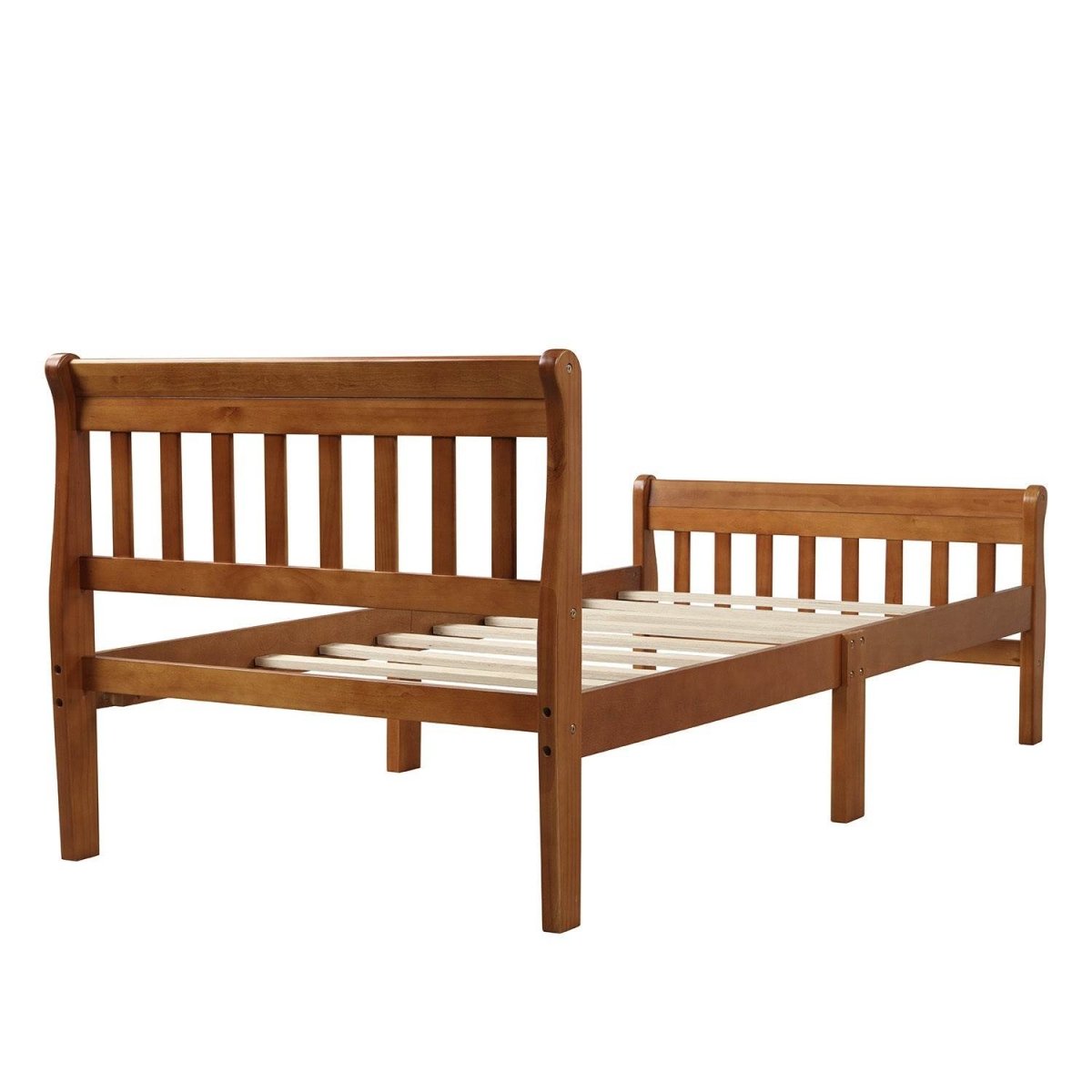 Twin Solid Wood Minimalist Platform Bed Frame With Headboard - Slumberine - Omega Lifestyles