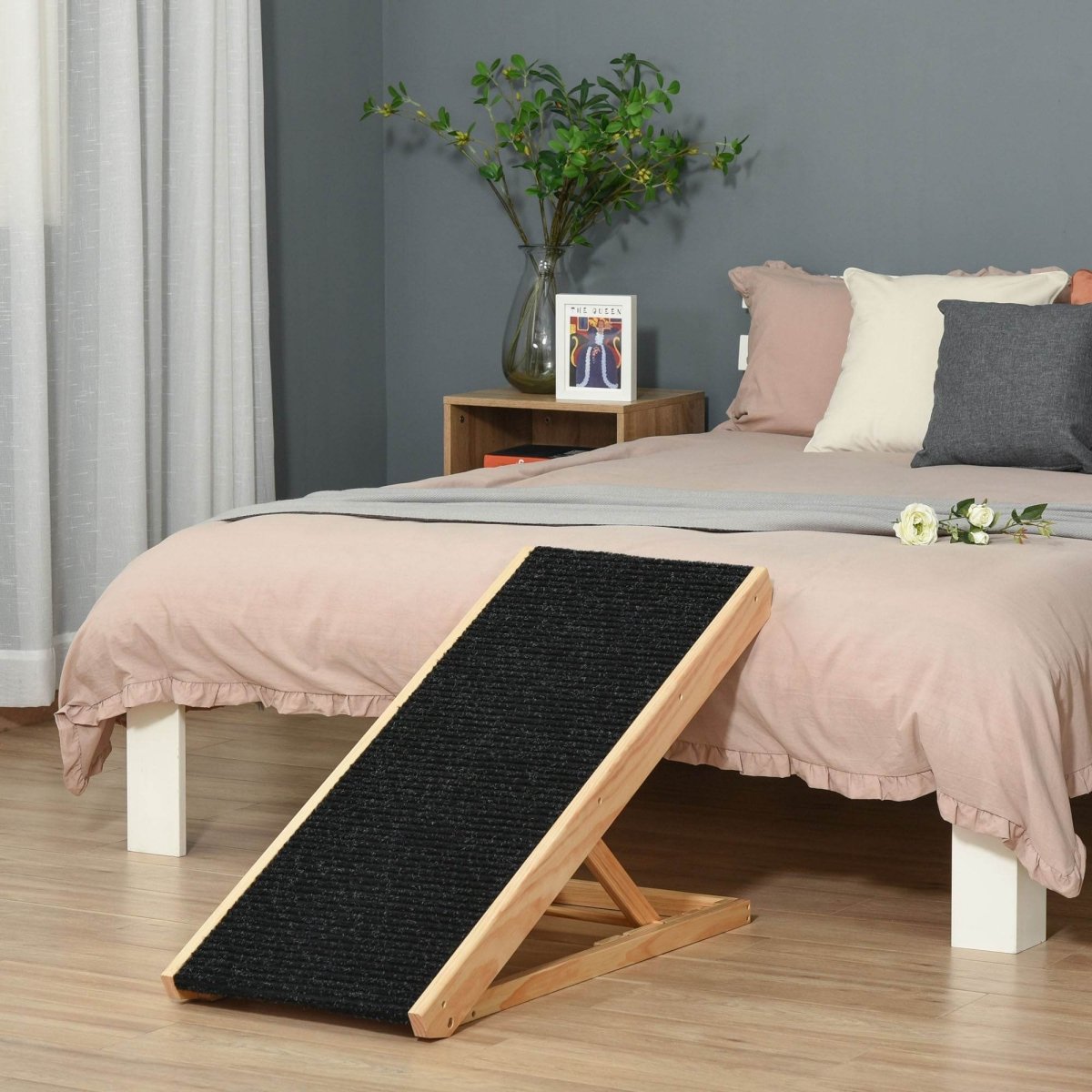 Adjustable Foldable Wooden Pet Ramp For Dogs Cats - Sleep Galleria