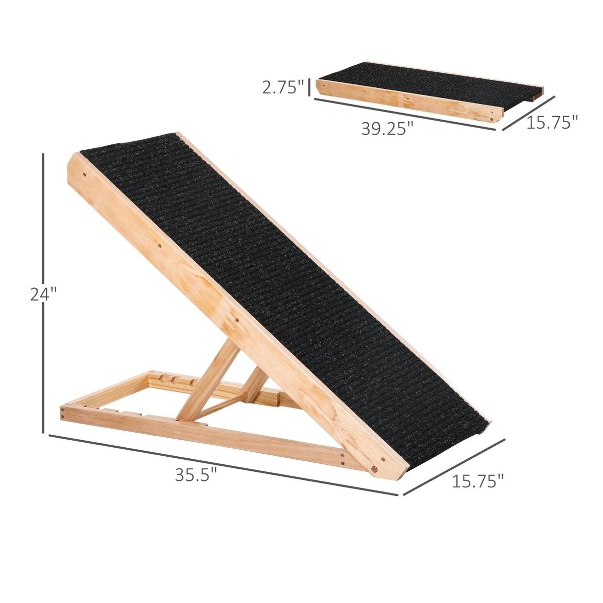 Adjustable Foldable Wooden Pet Ramp For Dogs Cats - Sleep Galleria
