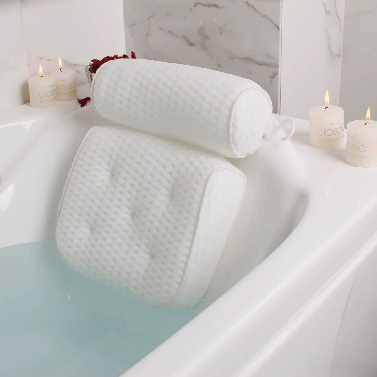 Ergonomic Air Mesh Bath Pillow with Non-Slip Suction Cups - Sleep Galleria