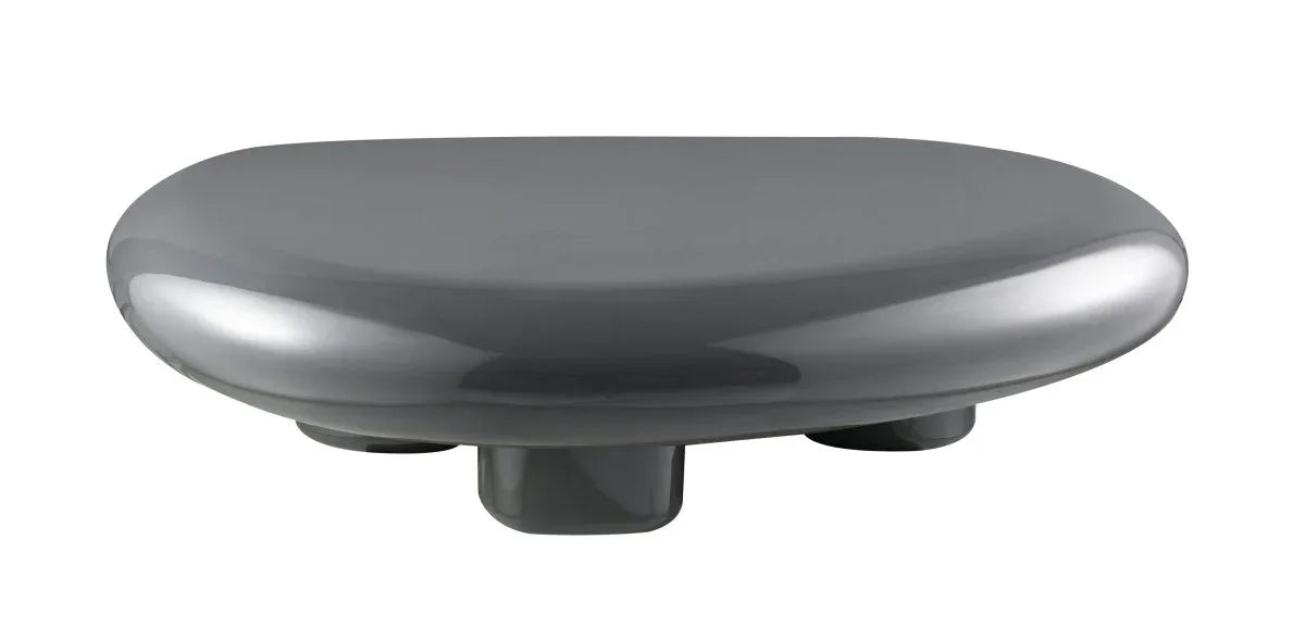 Gray High Gloss Contemporary Metal Synthetic Wood Coffee Table - Omega Lifestyles