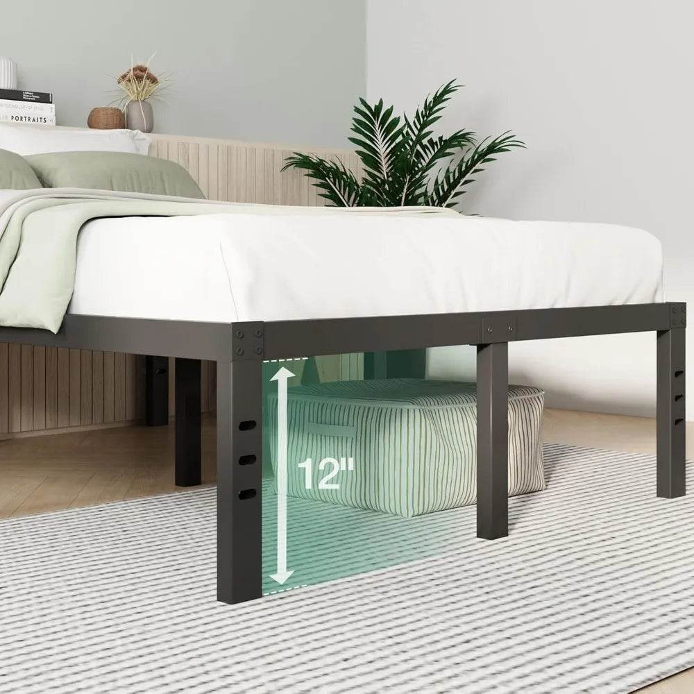 Heavy Duty 14-Inch Metal Platform Bed Frame with Storage - Omega Lifestyles