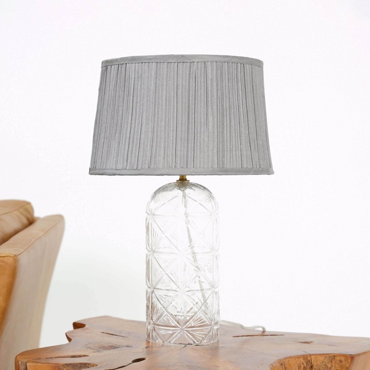 Modern Gold Table Lamp With Clear Glass Shade - Sleep Galleria
