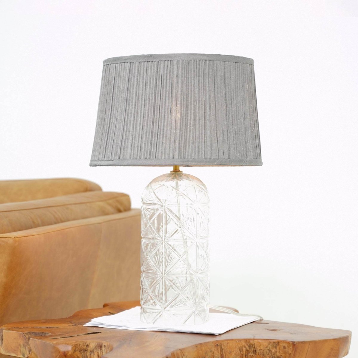 Modern Gold Table Lamp With Clear Glass Shade - Sleep Galleria