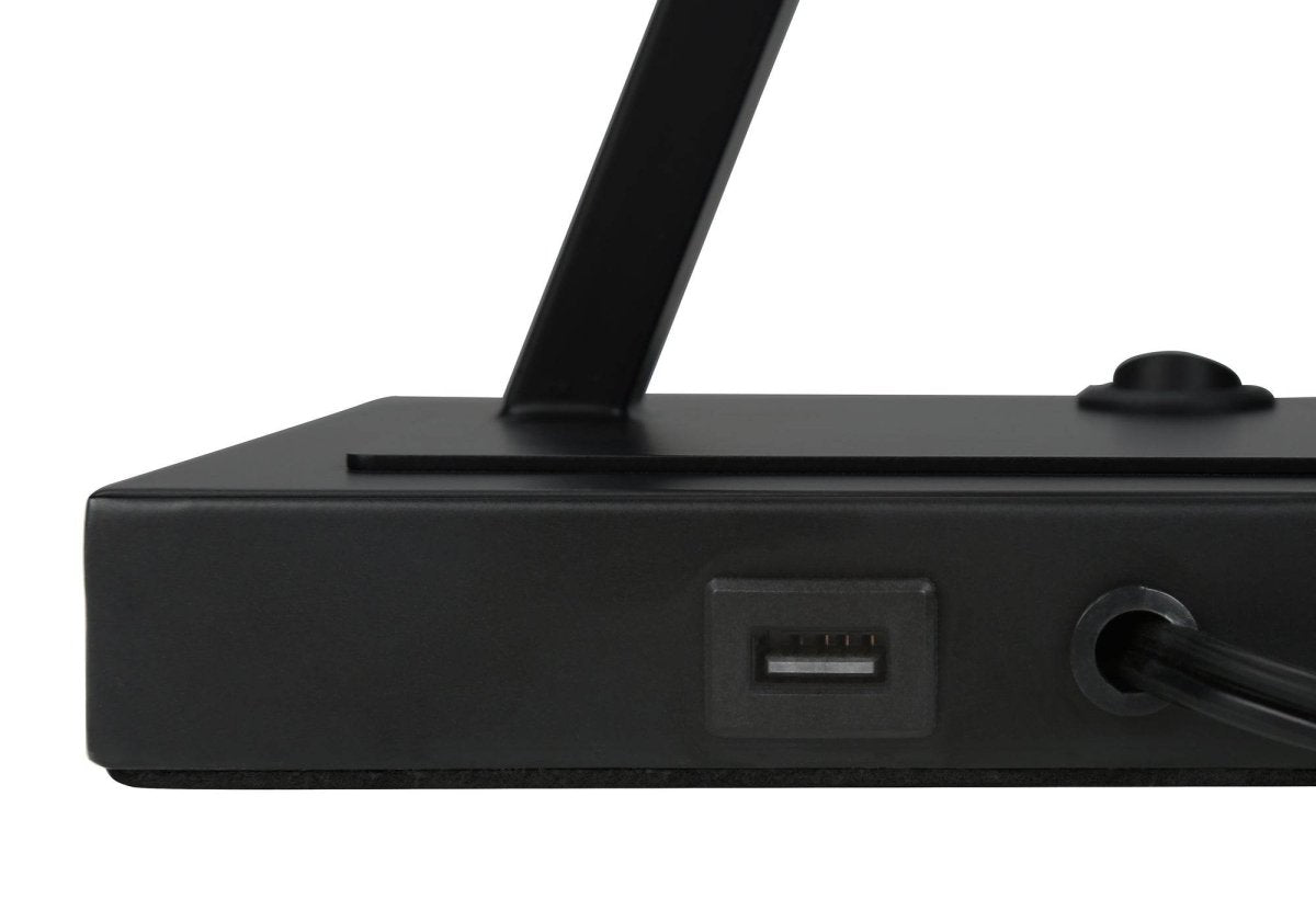 Transitional Black Metal USB Port Table Lamp - Sleep Galleria