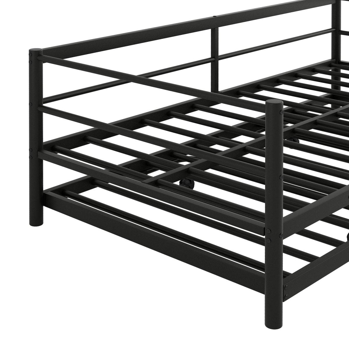 Twin Metal Daybed With LED Lighting And Adjustable Trundle - Sleep Galleria