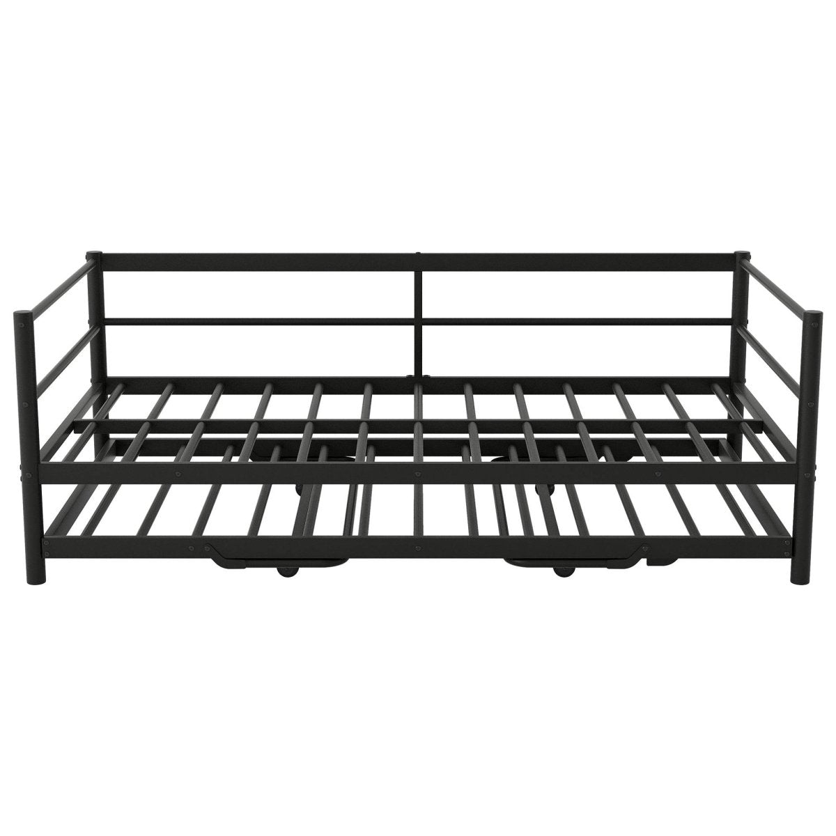 Twin Metal Daybed With LED Lighting And Adjustable Trundle - Sleep Galleria