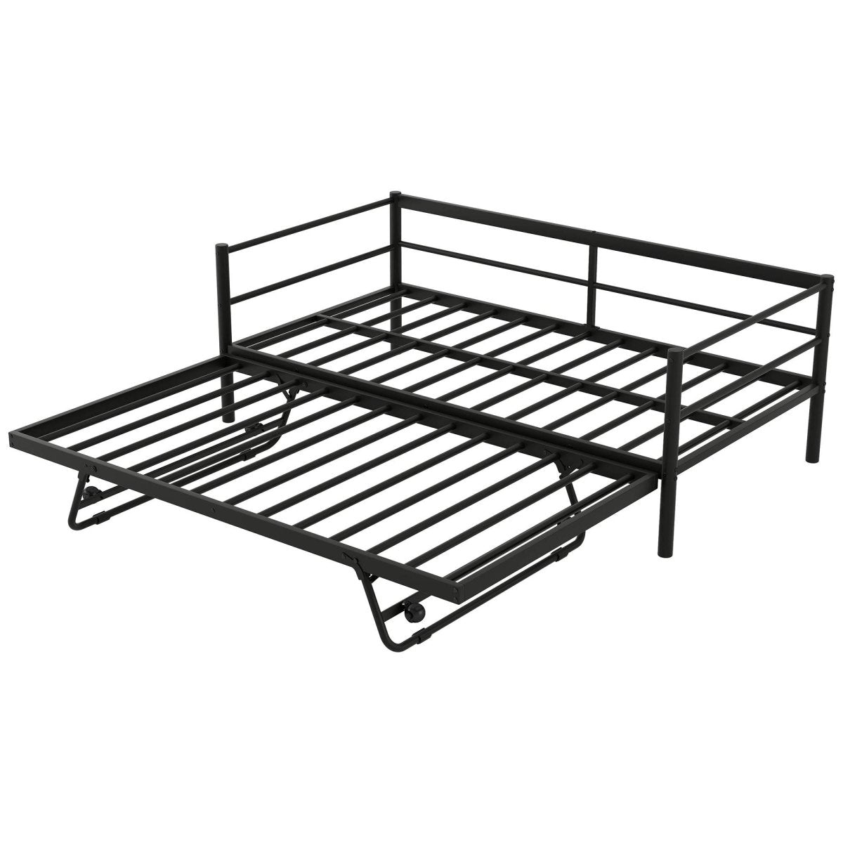 Twin Metal Daybed With LED Lighting And Adjustable Trundle - Sleep Galleria