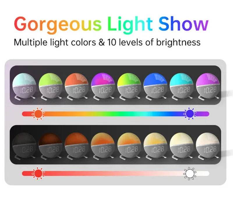 Wake Up Light Sunrise Alarm Clock with Natural Sounds - Sleep Galleria