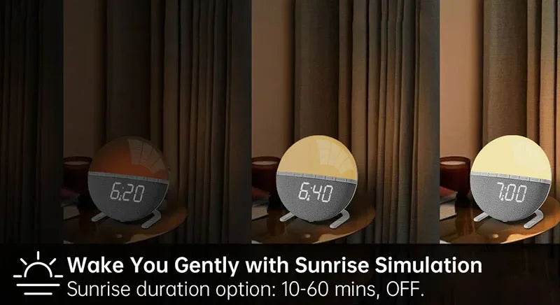 Wake Up Light Sunrise Alarm Clock with Natural Sounds - Sleep Galleria