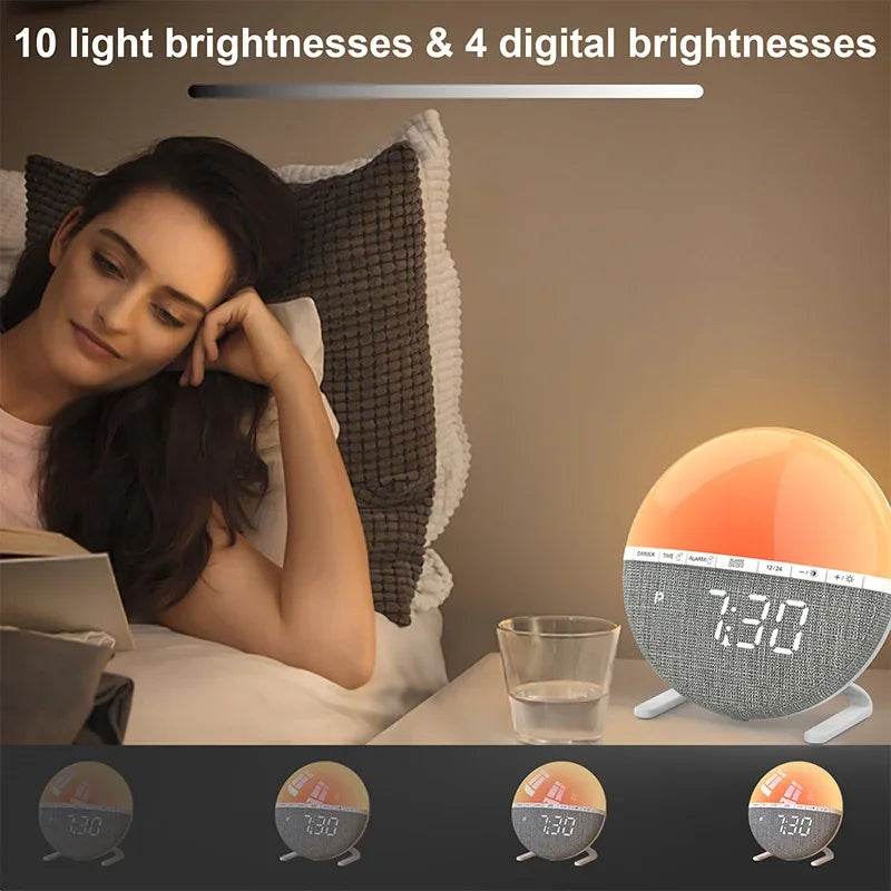 Wake Up Light Sunrise Alarm Clock with Natural Sounds - Sleep Galleria