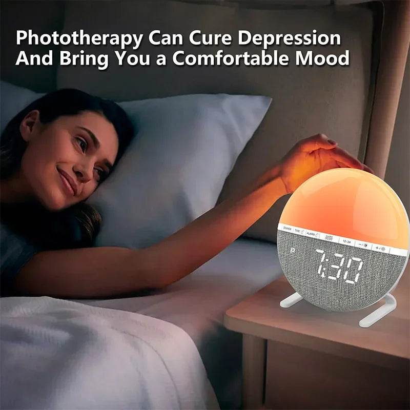 Wake Up Light Sunrise Alarm Clock with Natural Sounds - Sleep Galleria