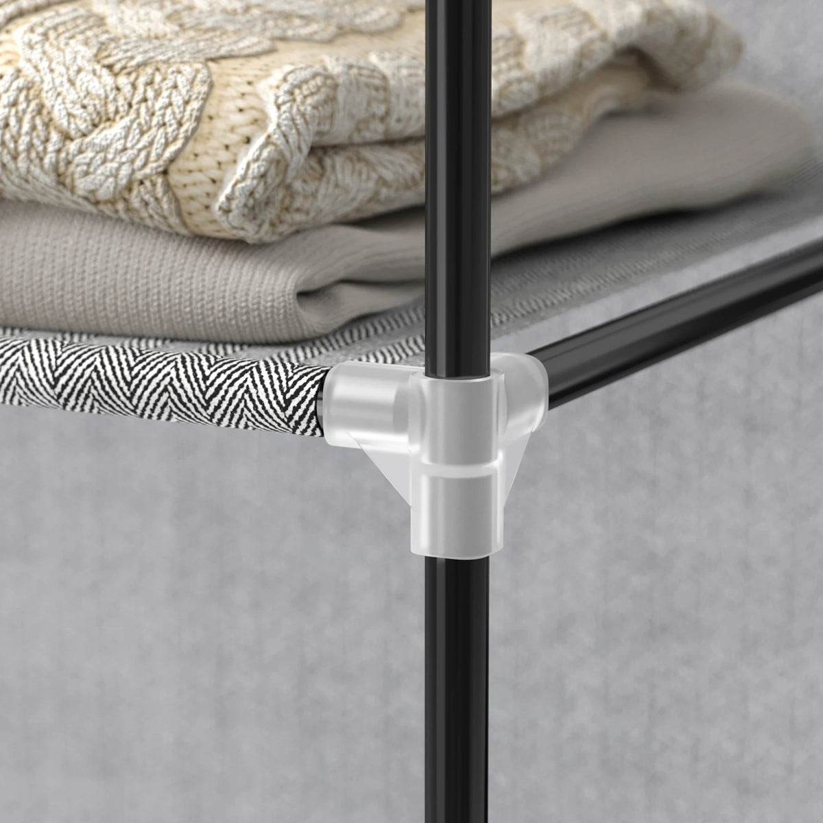 Portable Fabric Closet Wardrobe With Hanging Rod Organizer - Omega Lifestyles