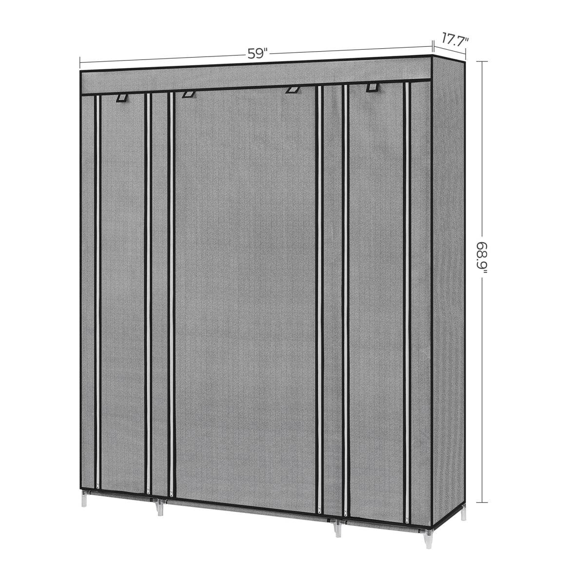 Portable Fabric Closet Wardrobe With Hanging Rod Organizer - Omega Lifestyles