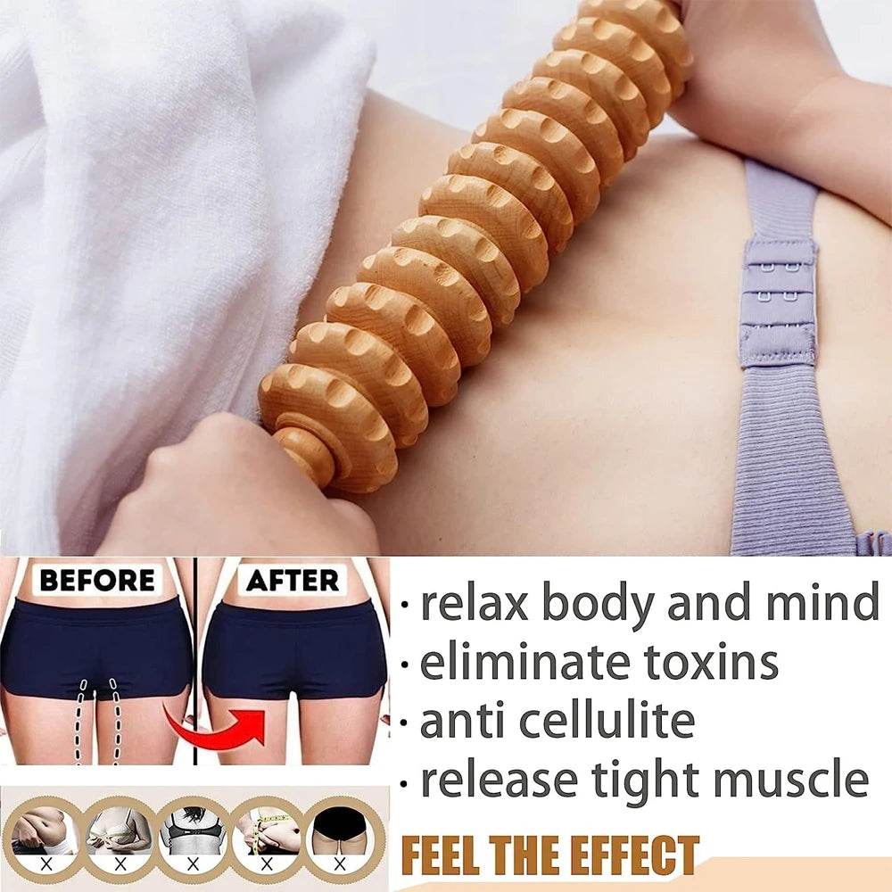 Wood Therapy Massage Roller Stick For Muscle Relief - Sleep Galleria