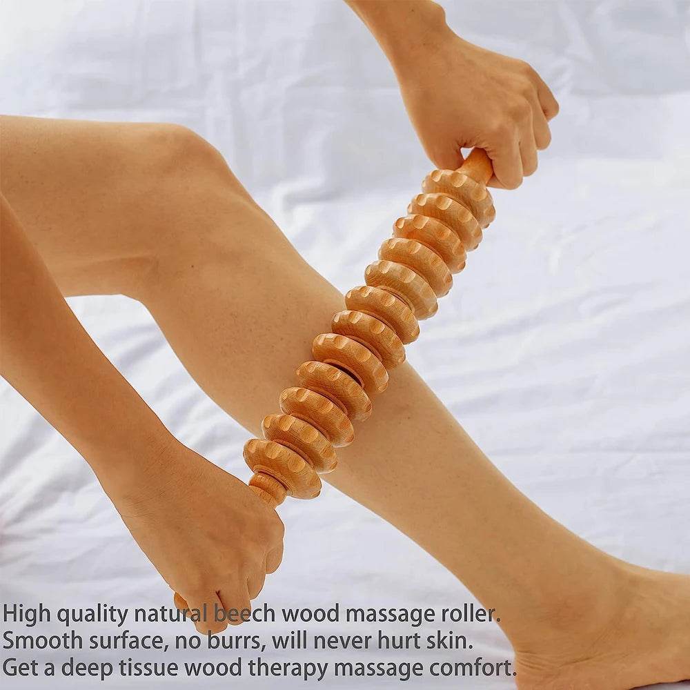 Wood Therapy Massage Roller Stick For Muscle Relief - Sleep Galleria