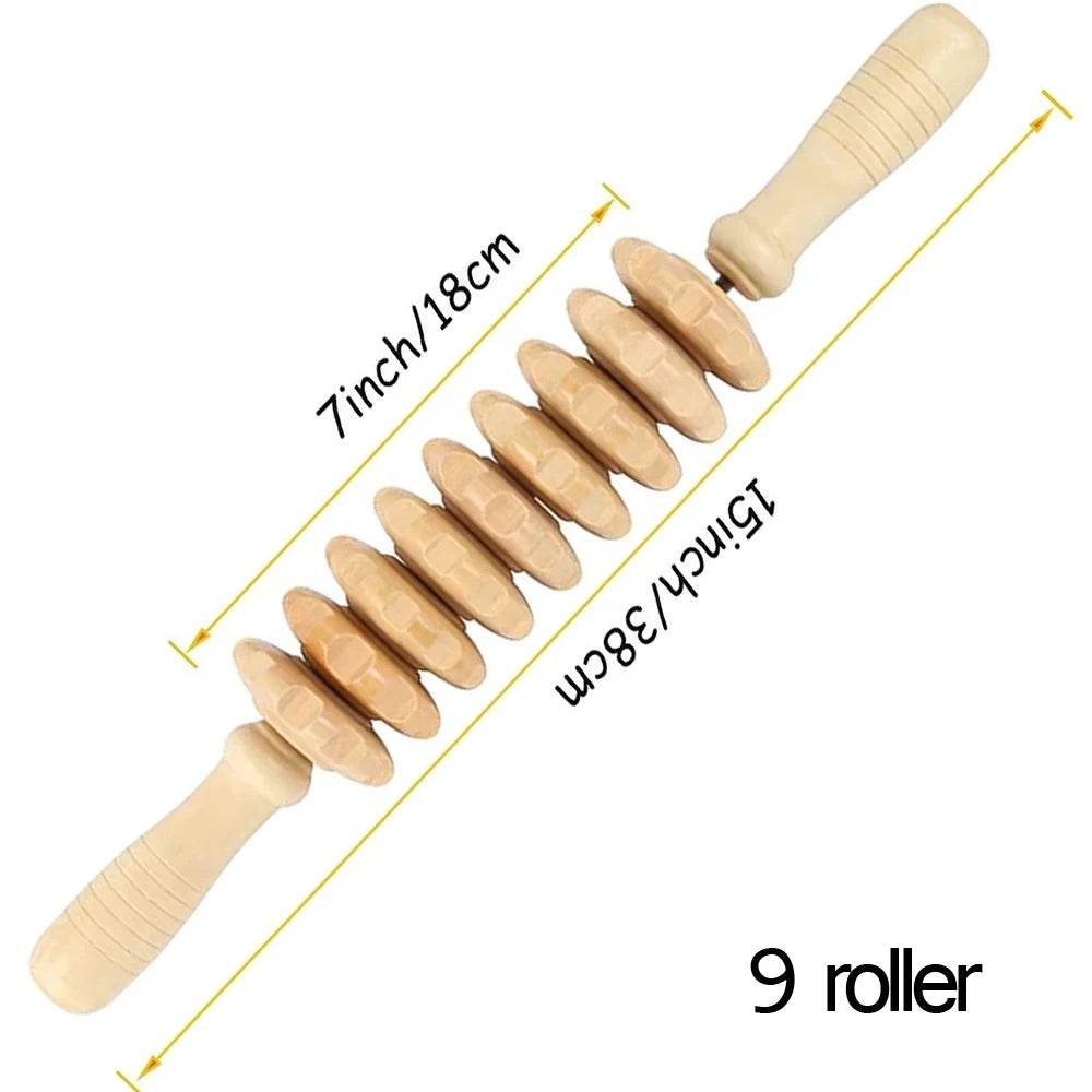 Wood Therapy Massage Roller Stick For Muscle Relief - Sleep Galleria