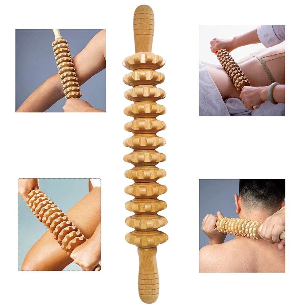 Wood Therapy Massage Roller Stick For Muscle Relief - Sleep Galleria