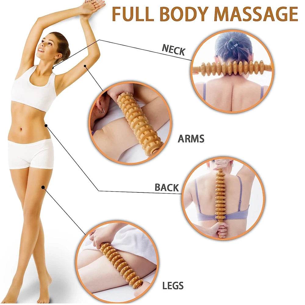 Wood Therapy Massage Roller Stick For Muscle Relief - Sleep Galleria