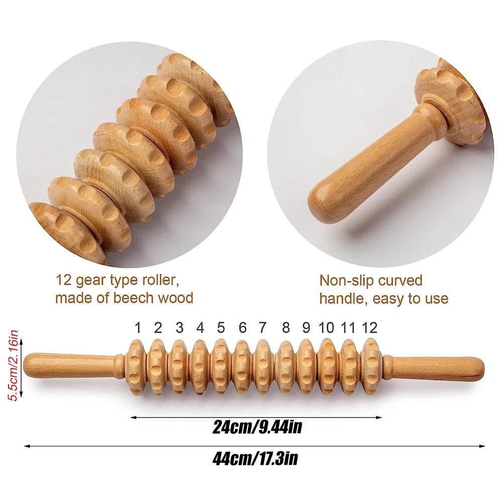 Wood Therapy Massage Roller Stick For Muscle Relief - Sleep Galleria