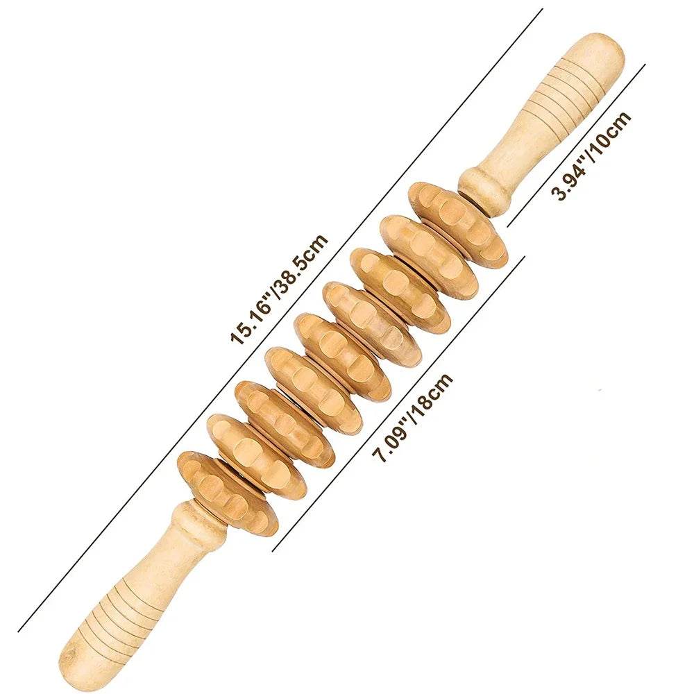 Wooden Curved Body Massage Roller For Cellulite Relief - Sleep Galleria