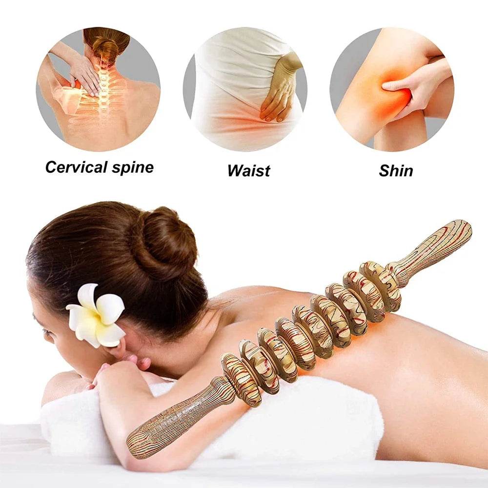 Wooden Curved Body Massage Roller For Cellulite Relief - Sleep Galleria