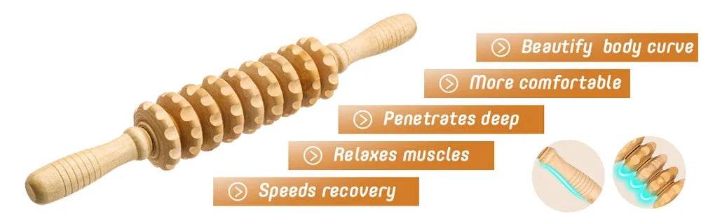 Wooden Curved Body Massage Roller For Cellulite Relief - Sleep Galleria