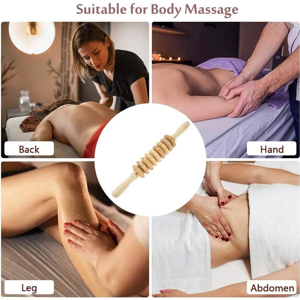 Wooden Curved Body Massage Roller For Cellulite Relief - Sleep Galleria