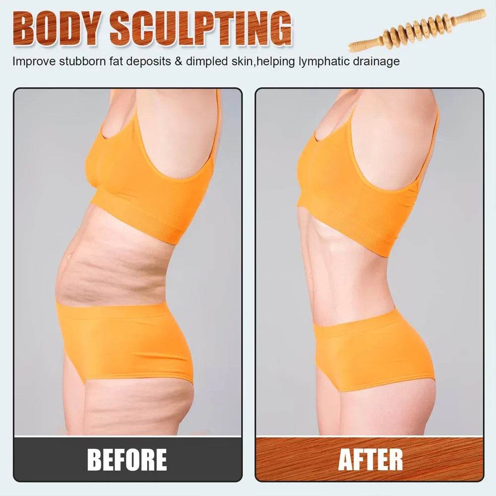 Wooden Curved Body Massage Roller For Cellulite Relief - Sleep Galleria