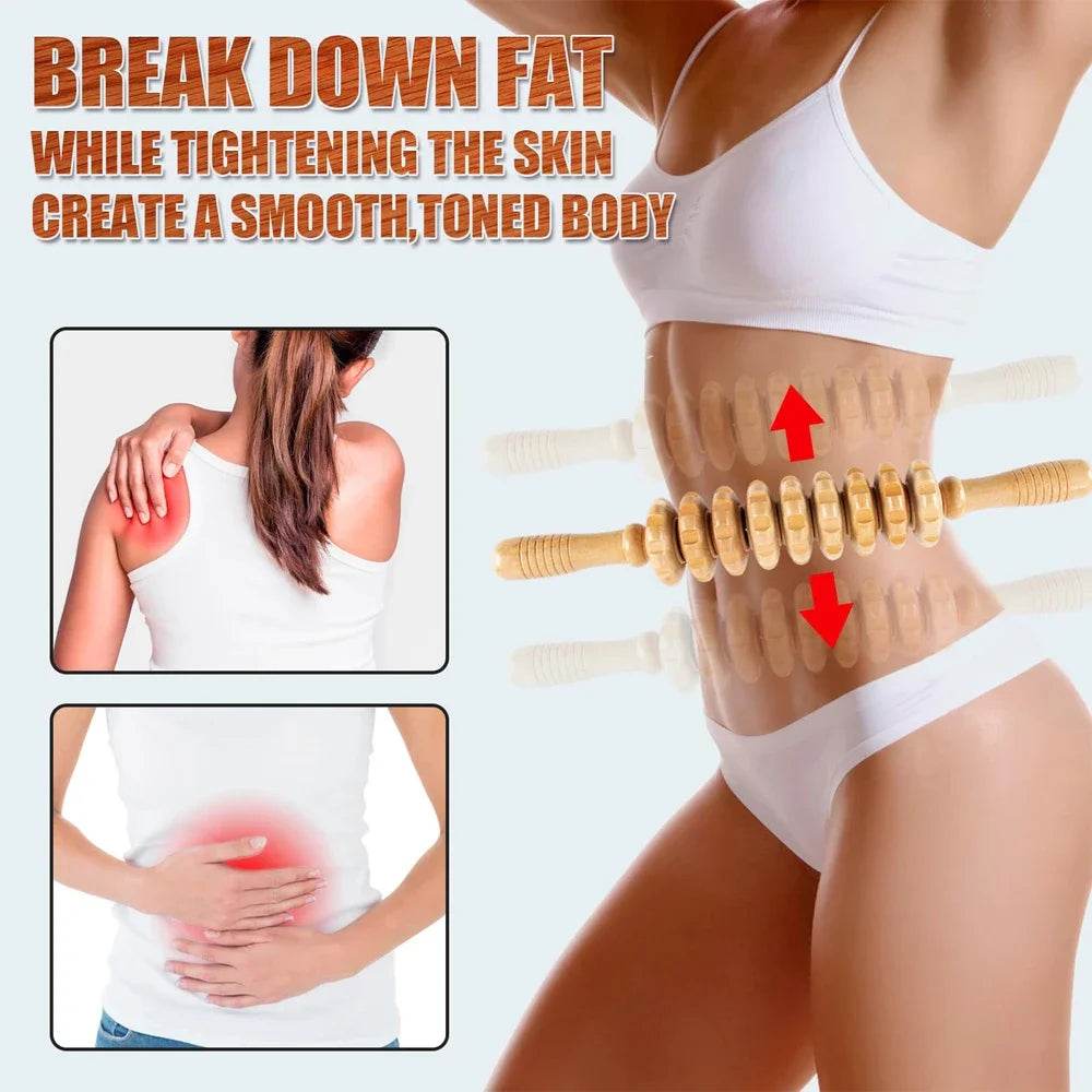 Wooden Curved Body Massage Roller For Cellulite Relief - Sleep Galleria