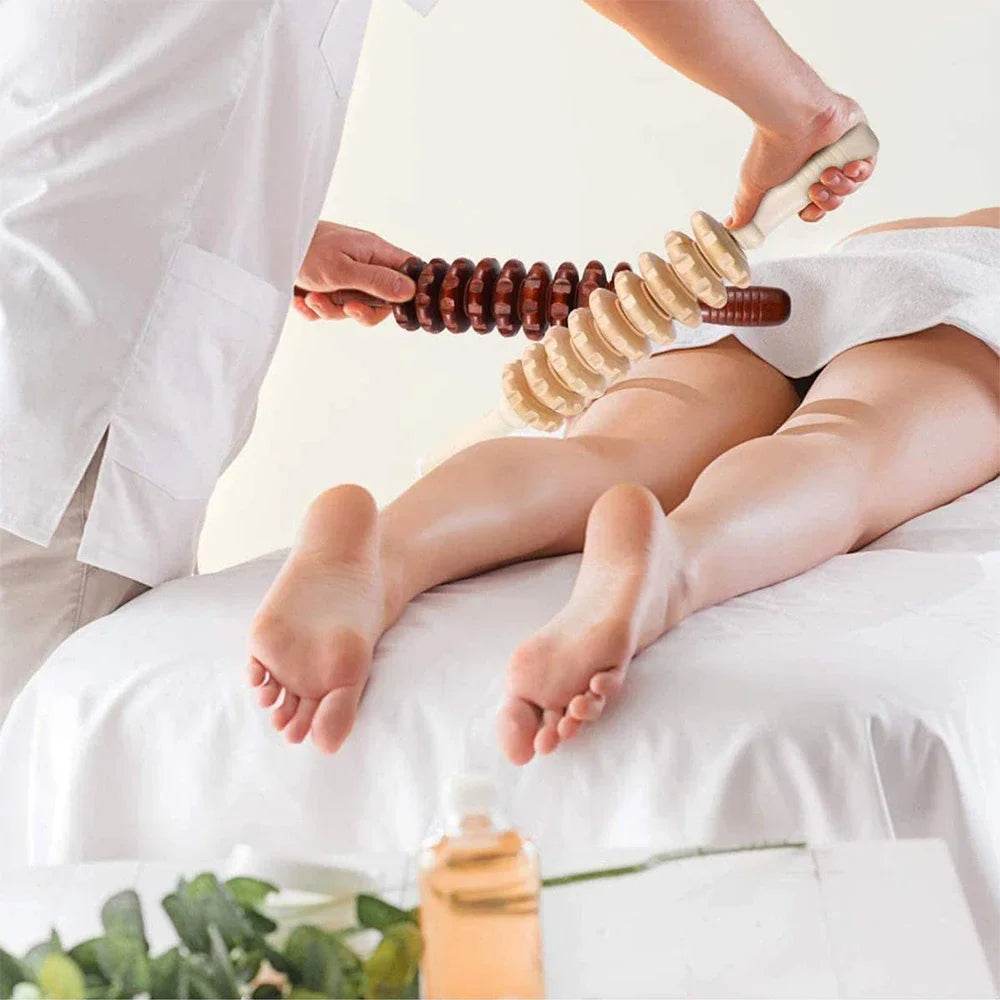Wooden Curved Body Massage Roller For Cellulite Relief - Sleep Galleria
