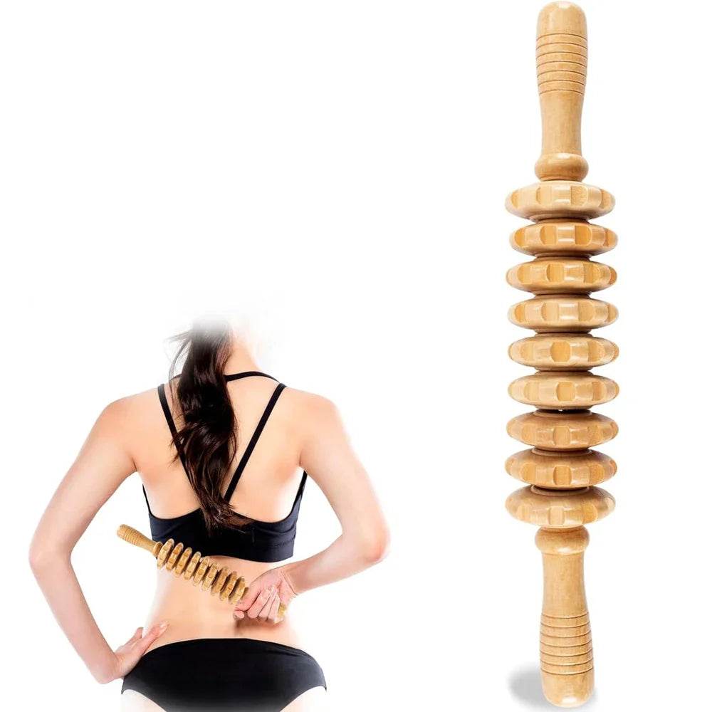 Wooden Curved Body Massage Roller For Cellulite Relief - Sleep Galleria