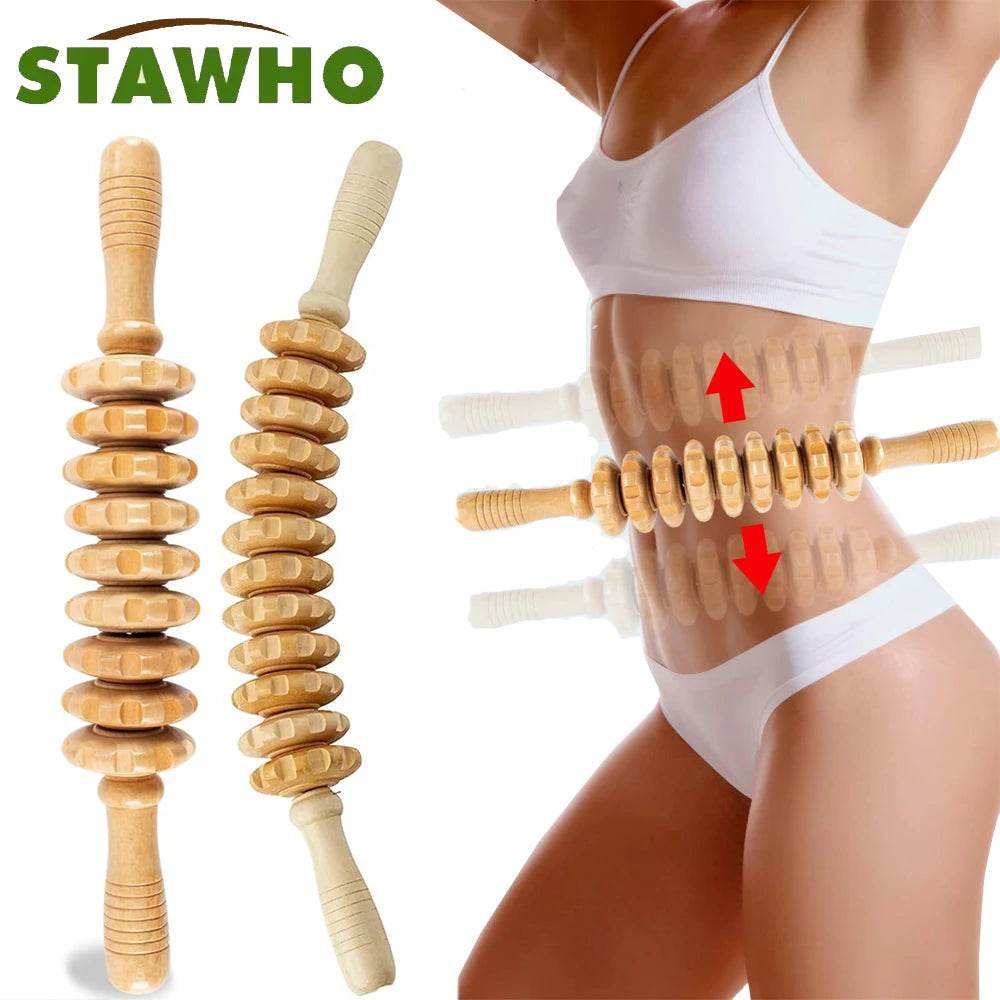 Wooden Curved Body Massage Roller For Cellulite Relief - Sleep Galleria