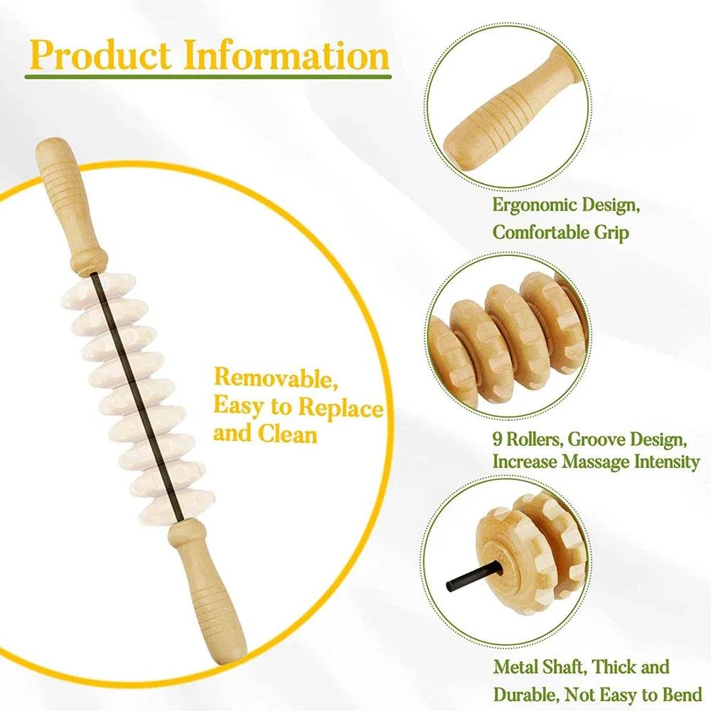 Wooden Curved Body Massage Roller For Cellulite Relief - Sleep Galleria