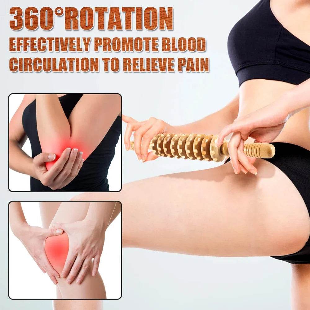 Wooden Curved Body Massage Roller For Cellulite Relief - Sleep Galleria