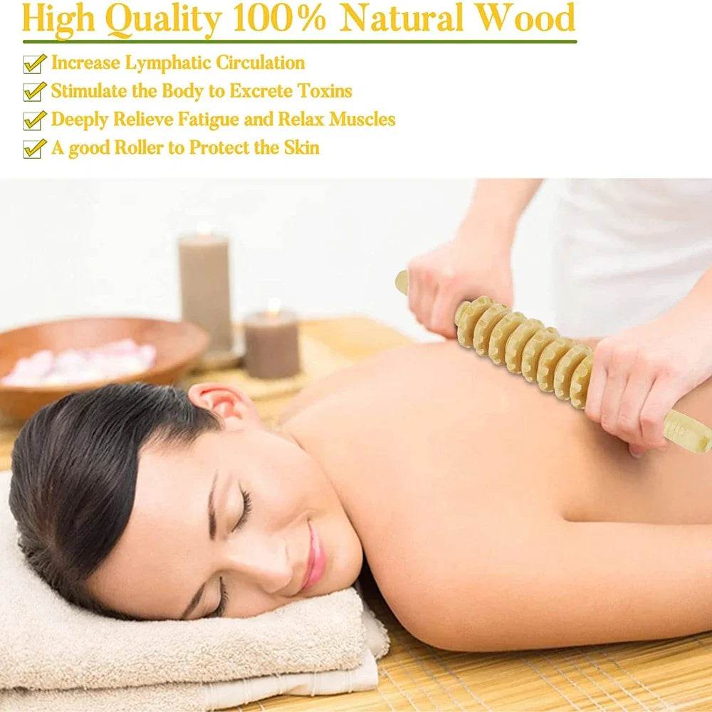 Wooden Curved Body Massage Roller For Cellulite Relief - Sleep Galleria