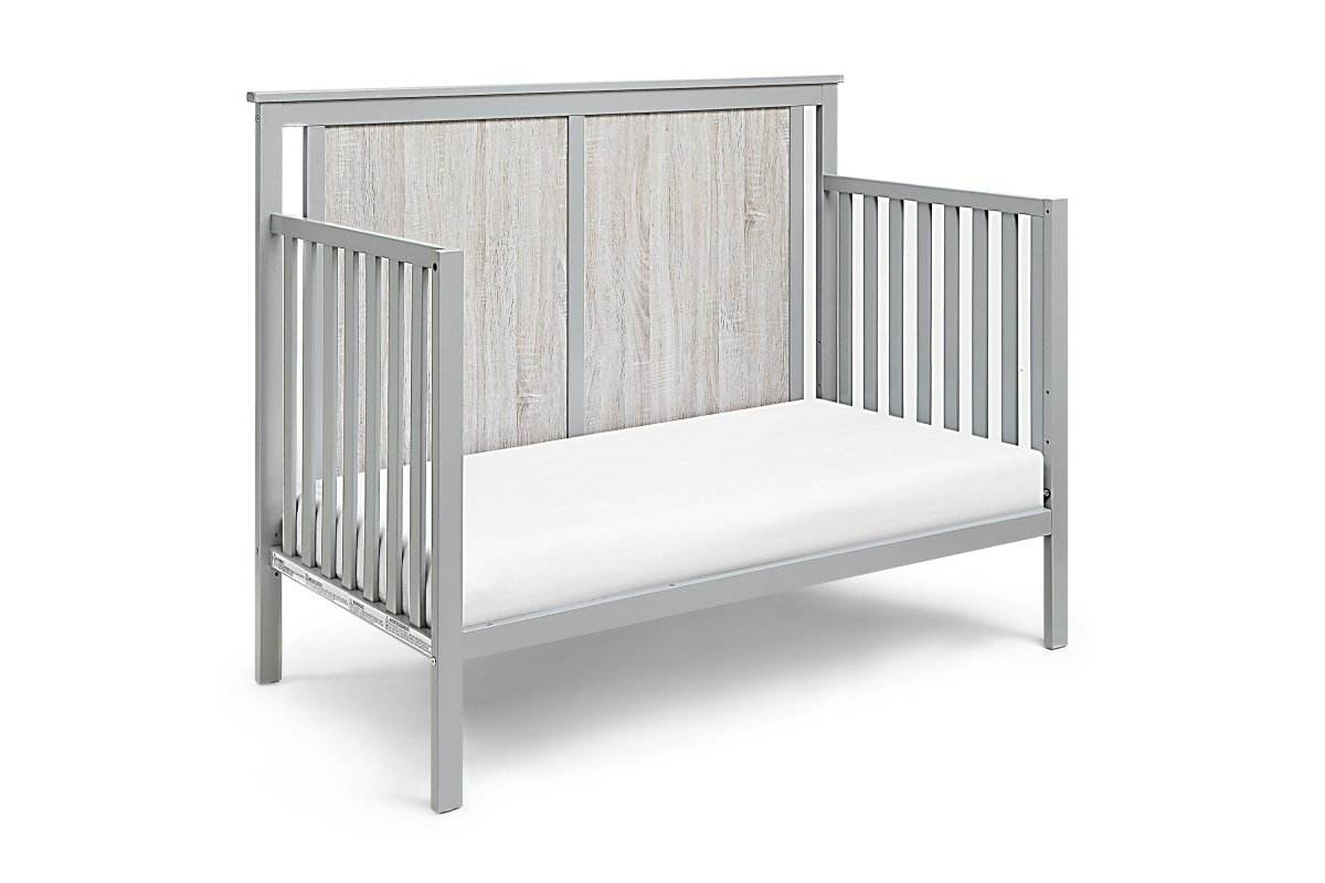 4-in-1 Convertible Wooden Grey Baby Crib - Sleep Galleria