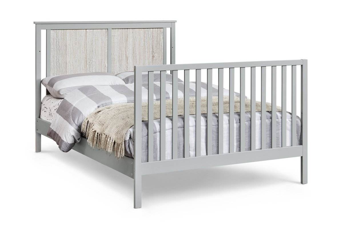 4-in-1 Convertible Wooden Grey Baby Crib - Sleep Galleria