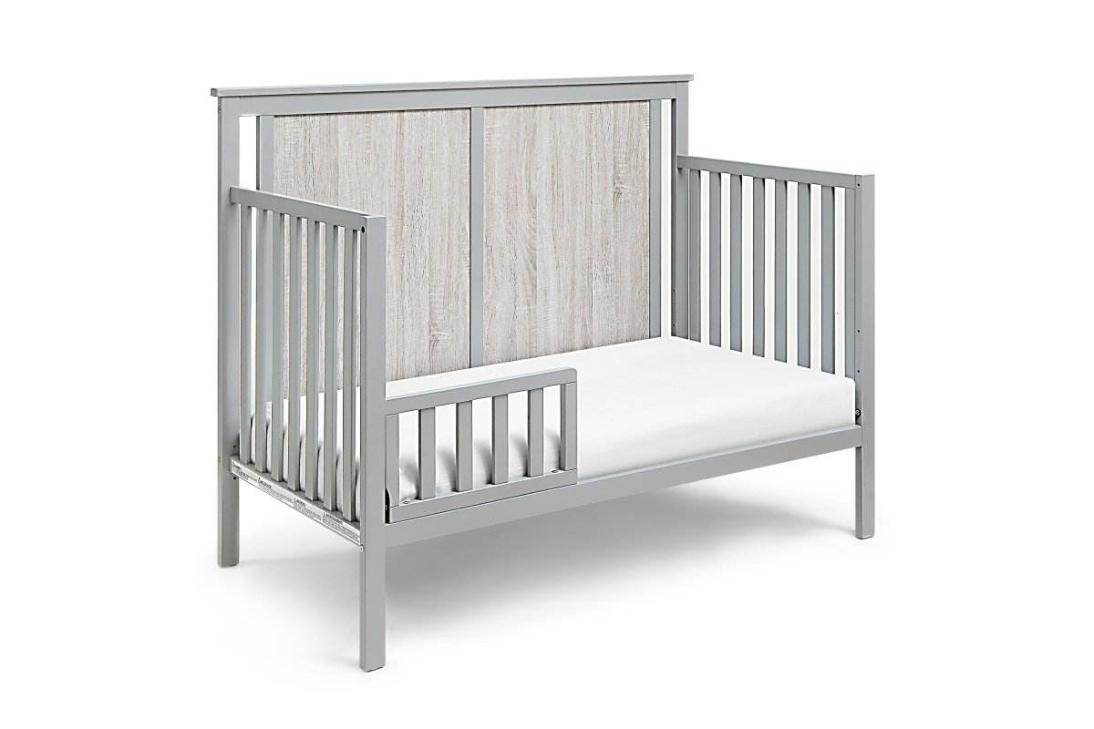 4-in-1 Convertible Wooden Grey Baby Crib - Sleep Galleria