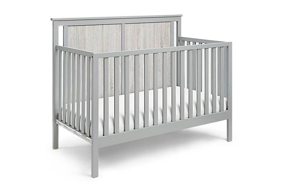 4-in-1 Convertible Wooden Grey Baby Crib - Sleep Galleria