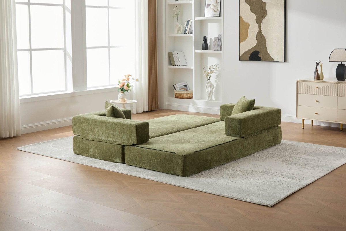 Foldable Chenille Foam Sofa Bed With Removable Cover - SUYOLS - Omega Lifestyles