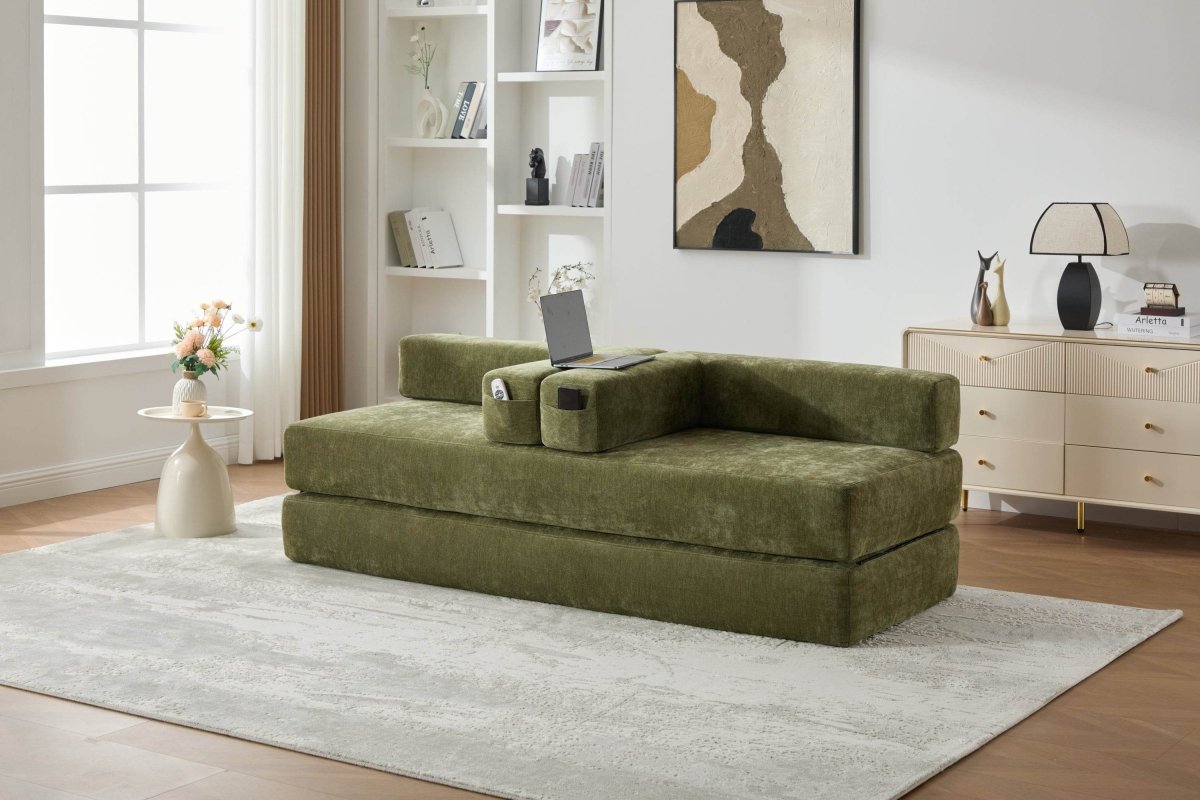 Foldable Chenille Foam Sofa Bed With Removable Cover - SUYOLS - Omega Lifestyles