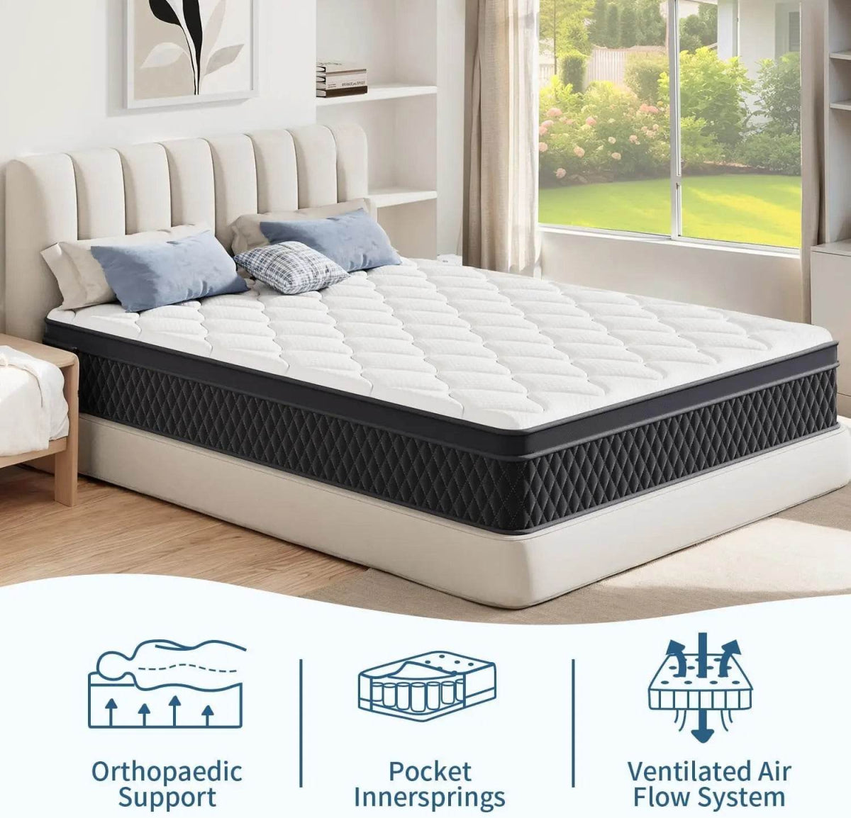 Medium 10-Inch Hybrid Memory Foam Pocket Spring Mattress - Sleep Galleria