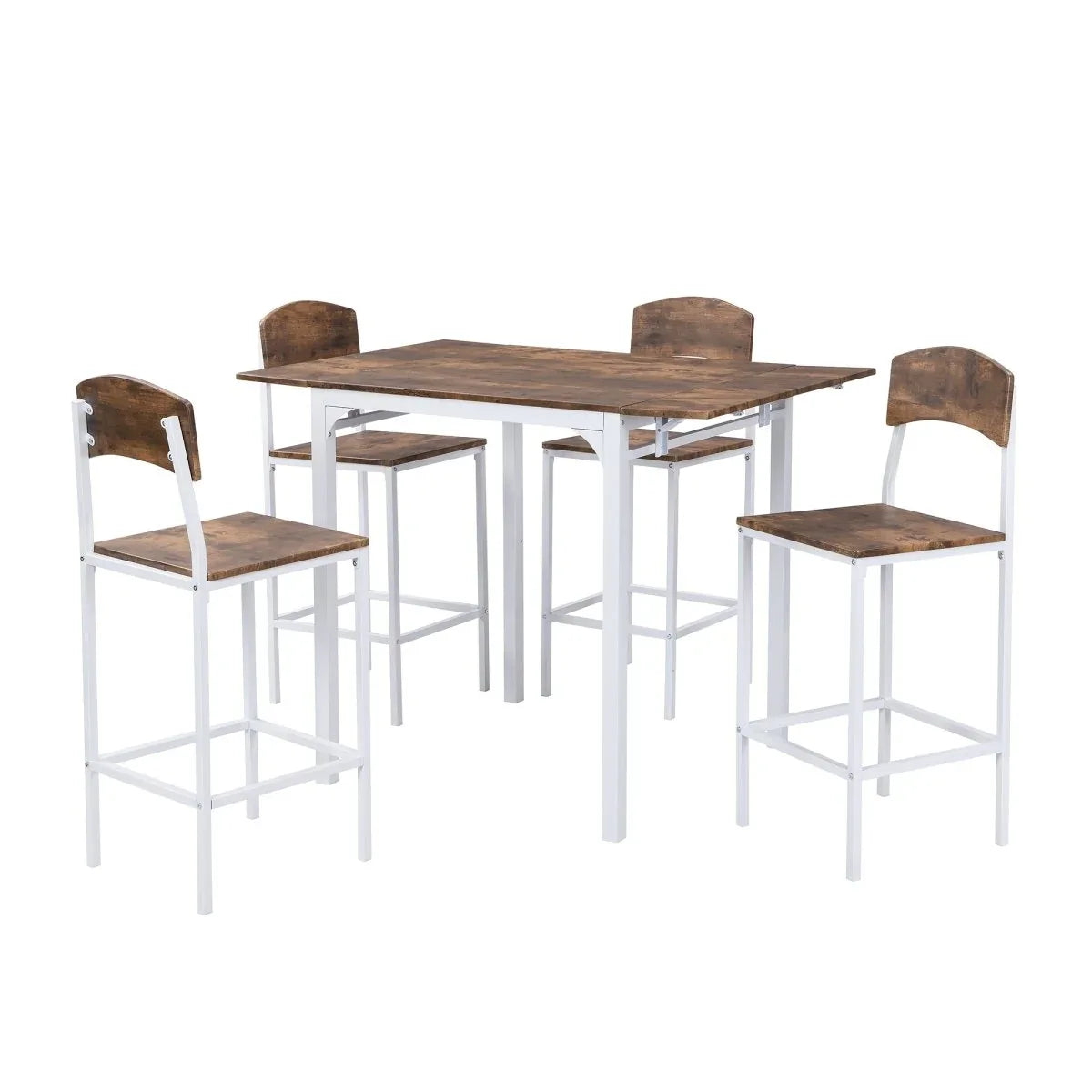 Farmhouse Metal Counter Height Drop Leaf Dining Set - Omega Lifestyles